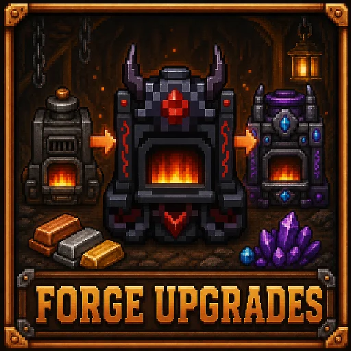 Forge Upgrades mod promotional artwork showing upgraded forges.