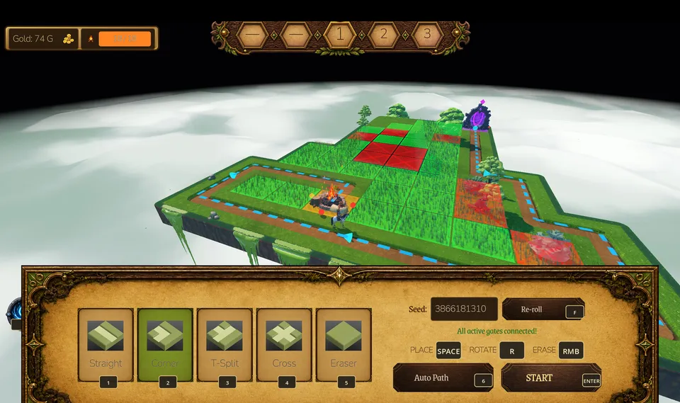 Plan the route with the path-building tools.