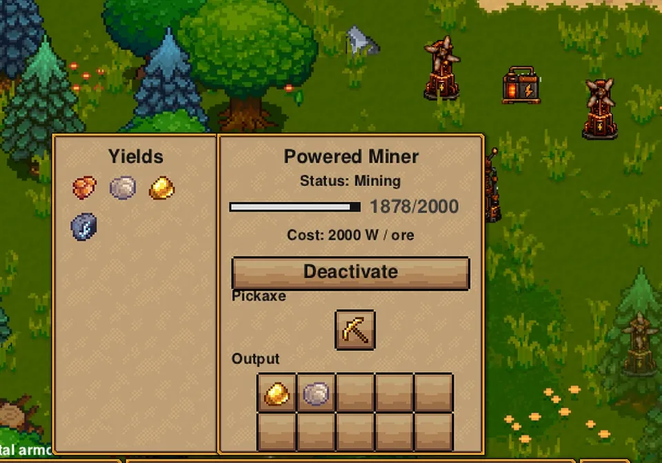 The Powered Miner interface.